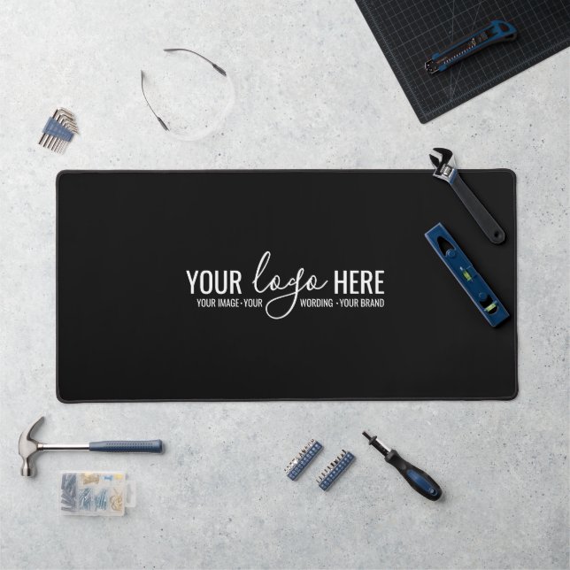 Simple Modern Custom Company Business Brand Logo Desk Mat (Workstation)