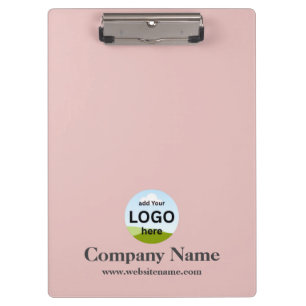 Simple Modern Custom Company Logo Name Peach Clipboard