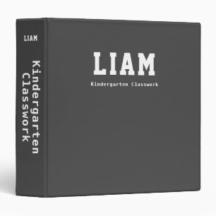 Simple Modern Custom Grey Student Classwork Binder