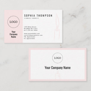 Simple Modern Custom Logo Brand Handmade Candle Business Card