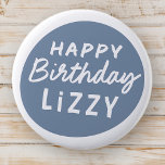 Simple Modern Custom Non-Photo Birthday Greeting 2 Inch Round Button<br><div class="desc">Design is modern and simple. Add a the birthday celebrant's name</div>