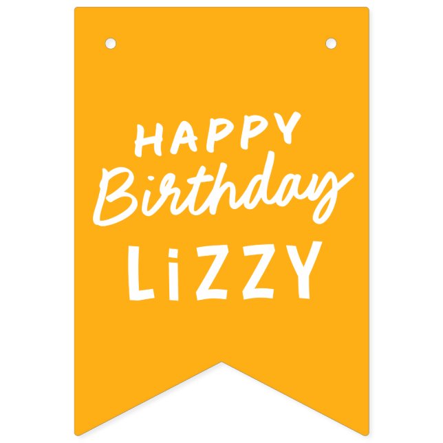 Simple Modern Custom Non-Photo Birthday Greeting Bunting Flags (First Flag)