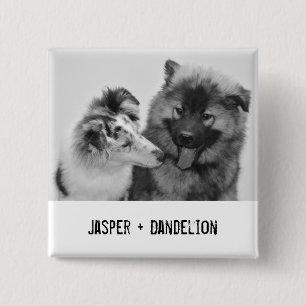 Simple, Modern Custom Pet or People Photo 2 Inch Square Button