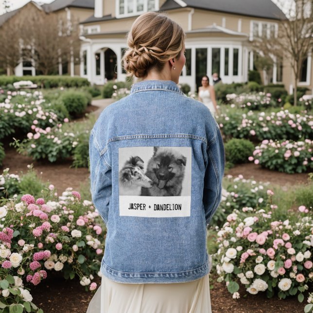 Simple, Modern Custom Pet or People Photo Denim Jacket (Wedding Back)