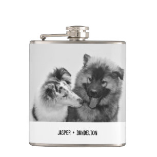 Simple, Modern Custom Pet or People Photo Hip Flask