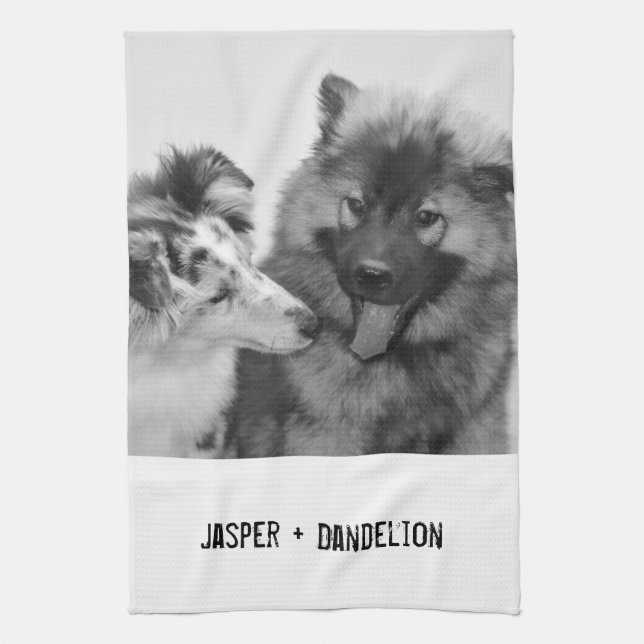 Simple, Modern Custom Pet or People Photo Kitchen Towel (Vertical)