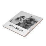 Simple, Modern Custom Pet or People Photo Tile<br><div class="desc">Add your own photo and text to create a unique photo gift. This ceramic tile is ready to be customized with your photo and your own names or message in distressed black typewriter style lettering. The simple, modern black and white style looks great with black and white or colour photos....</div>