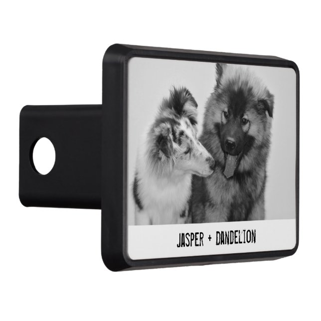 Simple, Modern Custom Pet or People Photo Trailer Hitch Cover (Right)