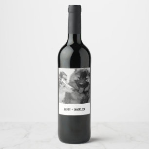 Simple, Modern Custom Pet or People Photo Wine Label