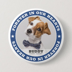 Simple Modern Custom Pet Photo Sympathy Keepsake 3 Inch Round Button