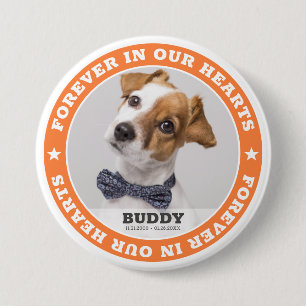 Simple Modern Custom Pet Photo Sympathy Keepsake 3 Inch Round Button