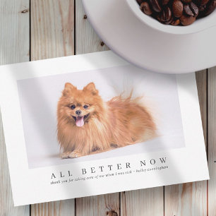 Simple Modern Custom Pet Photo Thanks Veterinarian Thank You Card
