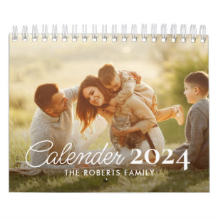 Simple modern custom photo 2024 calendar