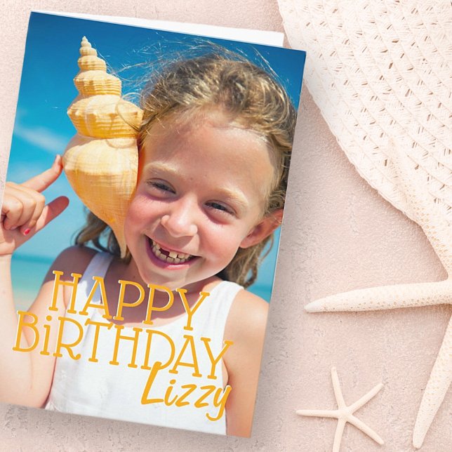 Simple Modern Custom Photo Birthday Greeting Card (Creator Uploaded)