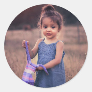 Simple Modern Custom Photo Classic Round Sticker