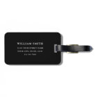 Simple Modern Custom Photo Luggage Tag Black