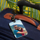 Simple Modern Custom Photo Luggage Tag Green