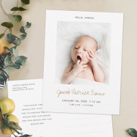 Simple Modern Custom Photo New Baby Birth