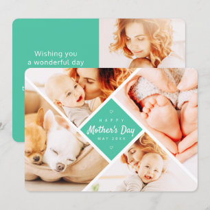 Simple Modern Custom Photos Happy Mother's Day Card