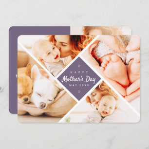 Simple Modern Custom Photos Happy Mother's Day Card