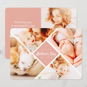 Simple Modern Custom Photos Happy Mother's Day Card