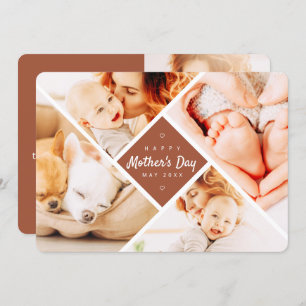 Simple Modern Custom Photos Happy Mother's Day Card