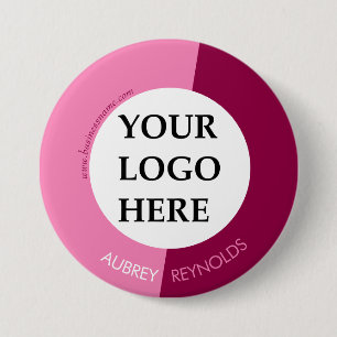 Simple Modern Custom Pink Professional Logo 3 Inch Round Button