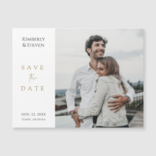 Simple Modern Custom Save the Date Photo Magnet