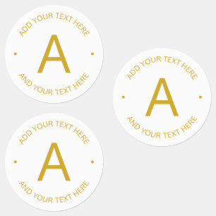 Simple Modern Customizable Text Gold & White