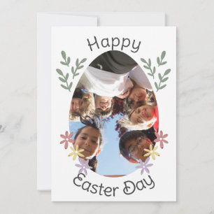 simple Modern cute Happy Easter to friends Photo Holiday Card