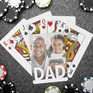 Simple Modern Dad Photo Playing Cards