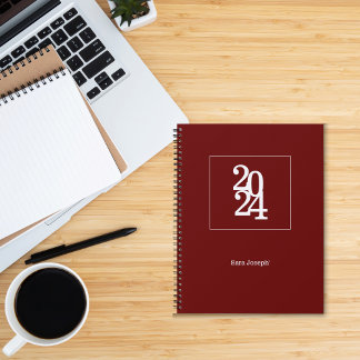 Simple Modern Dark Red 2024 Planner