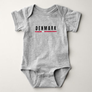Simple Modern Denmark Danish Letter Flag Souvenir Baby Bodysuit