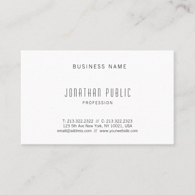 Simple Modern Design Professional Elegant Template Business Card (Front)