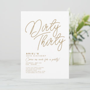 Simple Modern Dirty Thirty Birthday Invitation