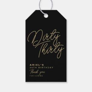 Simple Modern Dirty Thirty Personalized  Gift Tags