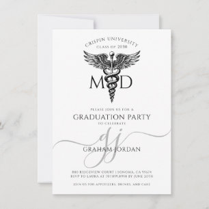 Simple Modern Doctor Graduation Party Invitation