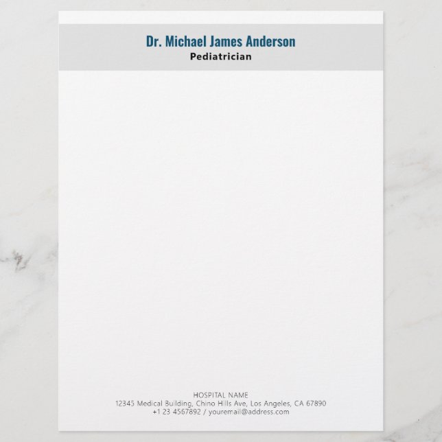Simple Modern Doctor  Letterhead (Front)