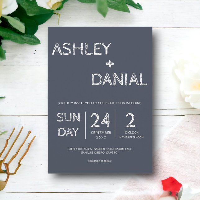 Simple Modern Doodle Script Elegant Wedding Invitation (Creator Uploaded)