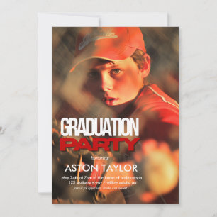 Simple modern double sided photo graduation invitation