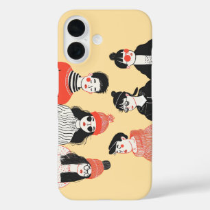 Simple modern drawing of cool young people iPhone 16 case