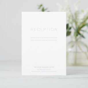 Simple Modern Dusty Blue Wedding Reception Card