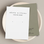 Simple Modern Earthy Green Earring Display Card<br><div class="desc">Stylish earring display holder with two printed hole "markers". Matching items in this collection.</div>