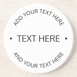 Simple Modern Editable Text White & Black Coaster