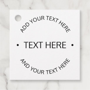 Simple Modern Editable Text White & Black Favour Tags