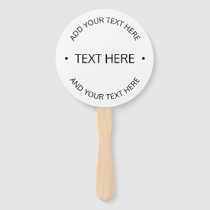 Simple Modern Editable Text   White & Black Hand Fan