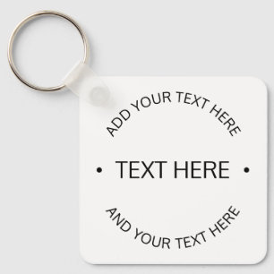 Simple Modern Editable Text   White & Black Keychain