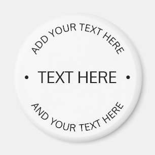 Simple Modern Editable Text White & Black Magnet