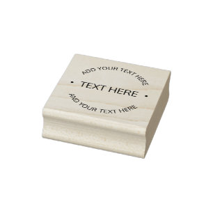 Simple Modern Editable Text White & Black Rubber Stamp