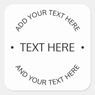 Simple Modern Editable Text White & Black Square Sticker
